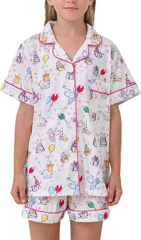 الزي الصيفي Girls ، Kids 2 قطعة زر أسفل Monkey Bunny Beach Shorts مجموعة الأسطوانة preppy الأرنب y2k صالة pjs in Saudi Arabia