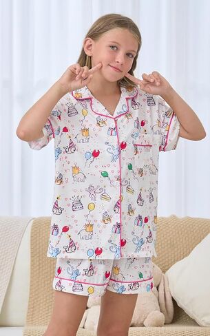 الزي الصيفي Girls ، Kids 2 قطعة زر أسفل Monkey Bunny Beach Shorts مجموعة الأسطوانة preppy الأرنب y2k صالة pjs in Saudi Arabia