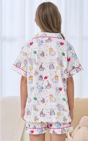 الزي الصيفي Girls ، Kids 2 قطعة زر أسفل Monkey Bunny Beach Shorts مجموعة الأسطوانة preppy الأرنب y2k صالة pjs in Saudi Arabia