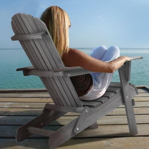Wooden Outdoor Folding Adirondack Chair Set of 2,for Garden,Garden, Lawn, Backyard, Deck, Pool Side(31.00" W×19.5" D×36.00" H). (Light Brown) in Saudi Arabia