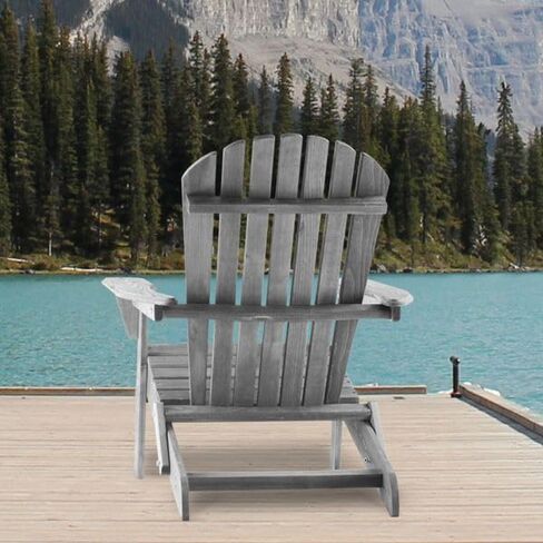 Wooden Outdoor Folding Adirondack Chair Set of 2,for Garden,Garden, Lawn, Backyard, Deck, Pool Side(31.00" W×19.5" D×36.00" H). (Light Brown) in Saudi Arabia