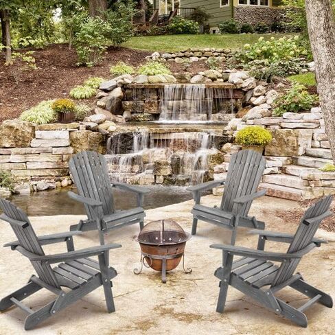 Wooden Outdoor Folding Adirondack Chair Set of 2,for Garden,Garden, Lawn, Backyard, Deck, Pool Side(31.00" W×19.5" D×36.00" H). (Light Brown) in Saudi Arabia
