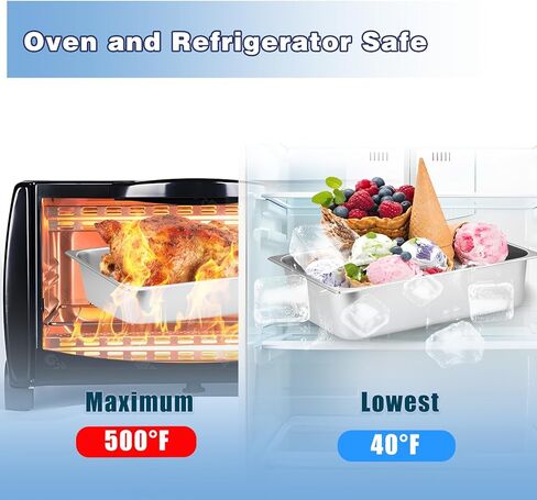 Seuqhck 4 Pack 1/3 Size Stainless Steel Hotel Pan, 2.5" Deep Anti-Jamming Steam Table Pan Food Storage Bread Tray for Food Warmer, Prepare Food, Catering Storage, Marinating Meat, Parties in Saudi Arabia