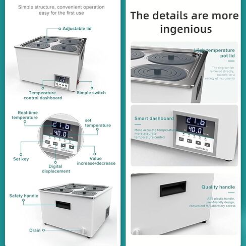 Digital Water Bath Lab Heating Thermostatic Devices Digital Display Lab Equipment,Stainless Steel Liner Anti-dry Burning Thermostatic Water Bath (2 Holes) in Saudi Arabia