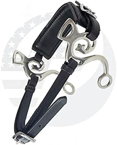 Horse Hackamore Bitless Bit Horse English Western Western Leather (Black) in Kuwait