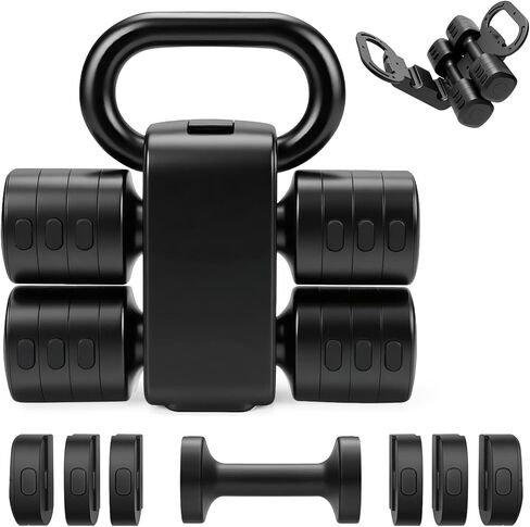مجموعة kettlebell & dumbbells القابلة للتحويل 2 في 1 ، 4 في 1 مجموعة من الأوزان المجانية مجموعة الدمبل من 2 ، كل 2.2 3.3 4.4 5.5 رطل تغيير سريع للنساء الدمبل مجموعة للتدريب على التمرين المنزلي in Kuwait