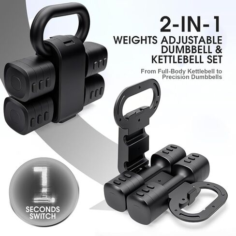 مجموعة kettlebell & dumbbells القابلة للتحويل 2 في 1 ، 4 في 1 مجموعة من الأوزان المجانية مجموعة الدمبل من 2 ، كل 2.2 3.3 4.4 5.5 رطل تغيير سريع للنساء الدمبل مجموعة للتدريب على التمرين المنزلي in Kuwait