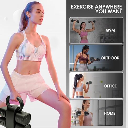 مجموعة kettlebell & dumbbells القابلة للتحويل 2 في 1 ، 4 في 1 مجموعة من الأوزان المجانية مجموعة الدمبل من 2 ، كل 2.2 3.3 4.4 5.5 رطل تغيير سريع للنساء الدمبل مجموعة للتدريب على التمرين المنزلي in Kuwait