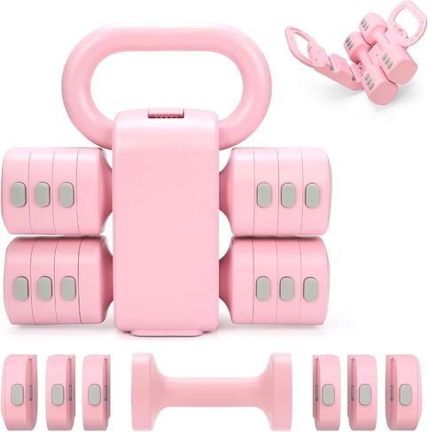 مجموعة kettlebell & dumbbells القابلة للتحويل 2 في 1 ، 4 في 1 مجموعة من الأوزان المجانية مجموعة الدمبل من 2 ، كل 2.2 3.3 4.4 5.5 رطل تغيير سريع للنساء الدمبل مجموعة للتدريب على التمرين المنزلي in Kuwait