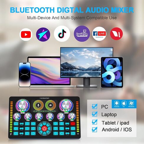 حزمة معدات البودكاست ، واجهة الصوت وميكروفون XLR المكثف ، معدات الاستوديو مع 48 فولت Phantom Power ، Bluetooth للبودكاست ، البث ، الصوت أكثر ، الغناء ، الكمبيوتر ، الهاتف الذكي in Saudi Arabia