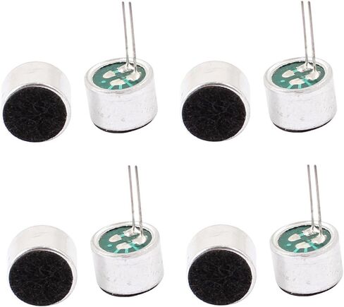 uxcell 8 Piece Electret Microphone 52dB Electret Condenser Mic MP3 MP4 Microphone Sensor Inserts with PCB Pins 9x7mm in Saudi Arabia