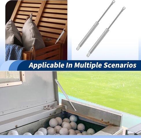 10 Inch 45Ib/200N/20kg Gas Springs, 10" Gas Struts Hydraulic Lift Support Toolbox Storage Box Window, 2 Pcs, Silver Tone in Kuwait