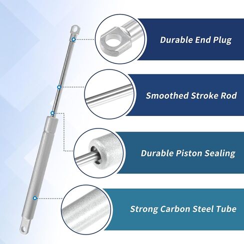 10 Inch 45Ib/200N/20kg Gas Springs, 10" Gas Struts Hydraulic Lift Support Toolbox Storage Box Window, 2 Pcs, Silver Tone in Kuwait