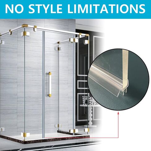 Shower Door Bottom Seal, 2-Pack Frameless Door Seal for 1/4 Inch Glass Door- 39 Inch Long Ultra Clear Shower Door Seal Strip, Stop Shower Leaks and Create a Water Barrier(1/4" Door) in Saudi Arabia