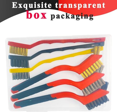 Wire Brush Set Nylon Bristle Brushes for Cleaning Rust, Scratch Wire Brushes for Cleaning Welding Slag, Paint and Dirt Removal 6Pcs (Colorful) in Saudi Arabia
