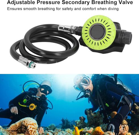 Scuba Diving Breathing Secondary Valve Adjustable Pressure Diving Equipment Medium Pressure Tube for Underwater Rescue Snorkeling Gear ABS Stainless Steel Silicone in Saudi Arabia