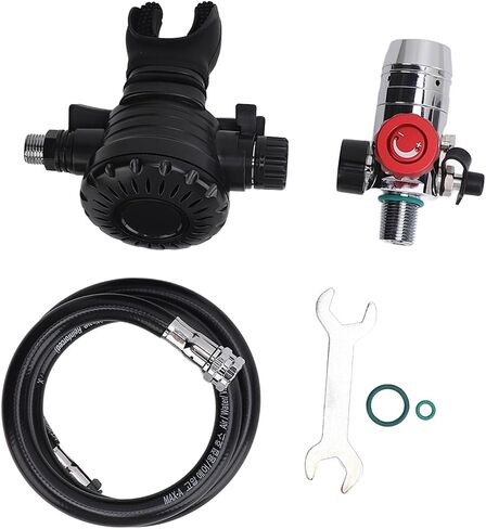 Pilipane Scuba Diving Regulator Set Professional M18x1.5 First Level Pressure Reducing Valve Diving Breathing Valve for Snorkeling and Scuba Diving Equipment Black 1L Oxygen Cylinder Valve in Saudi Arabia