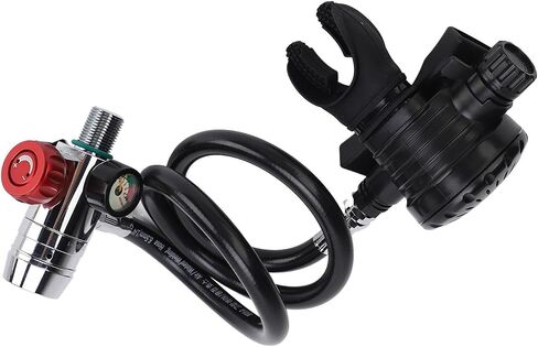 Pilipane Scuba Diving Regulator Set Professional M18x1.5 First Level Pressure Reducing Valve Diving Breathing Valve for Snorkeling and Scuba Diving Equipment Black 1L Oxygen Cylinder Valve in Saudi Arabia