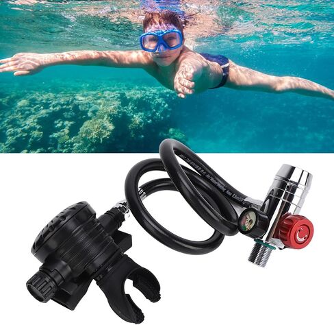 Pilipane Scuba Diving Regulator Set Professional M18x1.5 First Level Pressure Reducing Valve Diving Breathing Valve for Snorkeling and Scuba Diving Equipment Black 1L Oxygen Cylinder Valve in Saudi Arabia