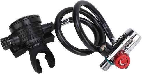 Pilipane Scuba Diving Regulator Set Professional M18x1.5 First Level Pressure Reducing Valve Diving Breathing Valve for Snorkeling and Scuba Diving Equipment Black 1L Oxygen Cylinder Valve in Saudi Arabia
