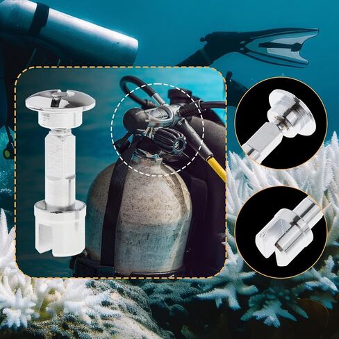 Scuba Diving Cylinder Valve استبدال Snorkeling Accessories متينة المهنية سهلة تثبيت صمام دبابات الغوص ، قصيرة in Kuwait