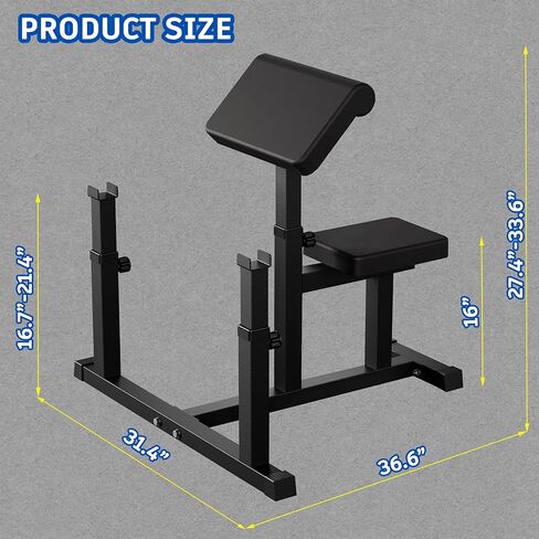 Fitness Black Adjustable Arm Preacher Curl bench, Bicep Tricep Curl Machine, Seated trenghthen Training Isolated Barbell Dumbell Station for Home Gym in Kuwait