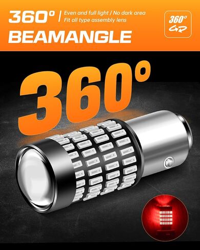 LUYED 1156 1141 LED Bulb 3400 Lumens Extremely Bright 1003 7506 BA15S P21W LED Light Bulbs for Backup Reverse Tail Turn Signal Lights,Brilliant Red,Pack of 2 in Saudi Arabia
