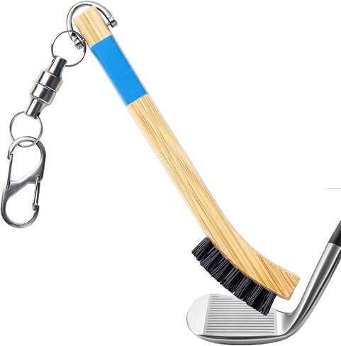 Pro Golf Club Cleaning Brush with Ergonomic Handle, Rope and Metal Clip, Heavy Duty Nylon Bristles Cleans Grooves Without Damaging Rod Face - Golf Accessories in Kuwait