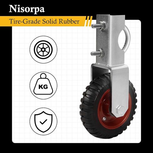 2 Pack Spring Loaded Adjustable Gate Wheel, 4 inch Swing Gate Wheel Heavy Duty Gate Wheels for Metal Tube Swing Vinyl Gate with Break,Gate Wheel for Metal Electric Fence with 330 Lbs Load Capacity in Saudi Arabia
