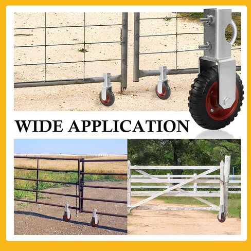 2 Pack Spring Loaded Adjustable Gate Wheel, 4 inch Swing Gate Wheel Heavy Duty Gate Wheels for Metal Tube Swing Vinyl Gate with Break,Gate Wheel for Metal Electric Fence with 330 Lbs Load Capacity in Saudi Arabia