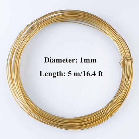 Copper Wire,H62 Brass Wire, Solid Round Brass Wire, Diameter 0.7 mm-1.2 mm, Length 5 Meters, Brass Wire for Industrial Use DIY Making Beading(Diameter 0.8 mm) in Saudi Arabia