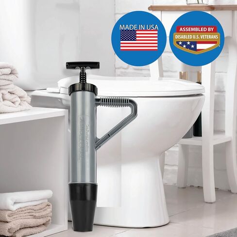 PRO Power® Super Plunger® - Powerful Toilet Plunger Utilizing Water Pressure to Clear Clogs - Made in USA by Disabled Veterans (Plunger Only) in Saudi Arabia