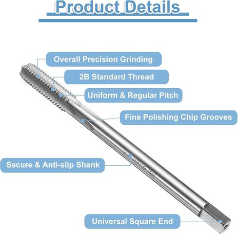 uxcell 3pcs مستقيم الناي المسمار صنابير 3/8-16 UNC 2B الخيط 5 "إضافي طويل HSS6542 MACHEN in Saudi Arabia