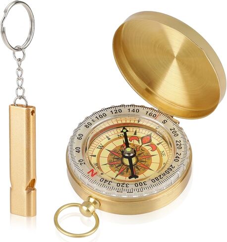 التخييم المشي لمسافات طويلة البقاء على قيد الحياة Compass Copper Clamshell Metal Compass Kids لمشي لمسافات طويلة صافرة لصيد التخييم in Saudi Arabia