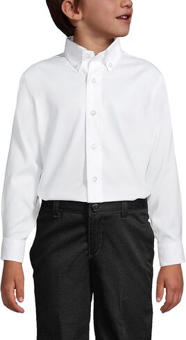 Lands' End School Uniform Boys Long Sleeve No Iron Pinpoint Dress Shirt in Saudi Arabia