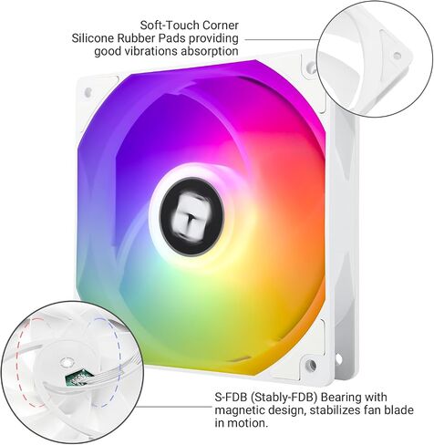 Thermalright TL-C12CW-S CPU Fan 120mm White ARGB Case Cooler Fan, 4pin PWM Silent Computer Fan with S-FDB Bearing Included, up to 1550RPM Cooling Fan in Saudi Arabia