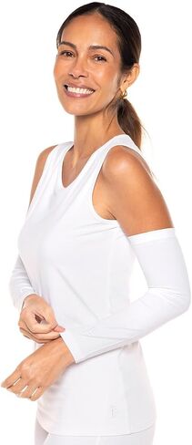 Coolibar UPF 50+ Women's Navagio Sun Sleeves, Skyride, X-Small, Solid - Sun Protective in Saudi Arabia
