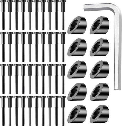 Cable Railing Kit, 10 PCS 1/8" Black Stainless Steel Invisible Receiver and Swage Stud End & 10 PCS 5/16" ID Black Angle Washers for Cable Railing, Cable Railing Hardware for Wood/Metal Post, Wrench in Saudi Arabia