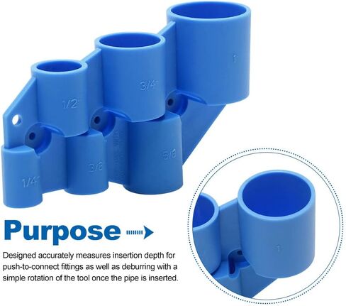 1/4'' - 1'' Deburring Pipe and Depth Gauge Tool Kit, Easy Install Measuring Deburring Tool, Inner-Outer Reamer Pipe Tubing Chamfer Tool Copper Reamer for Copper, PEX, CPVC, PE-RT in Saudi Arabia