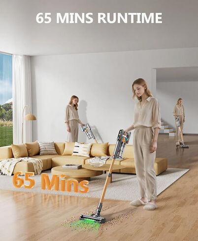 Cordless Vacuum Cleaner, 580W/48KPA/65Mins Vacuum Cleaners for Home, Super 1.8L Cup& Large LED Screen Stick Vacuum Anti-Tangle, Lightweight Cordless Vacuum with Charging Dock for Pet Hair/Carpet/Floor in Saudi Arabia