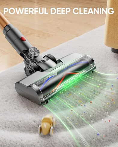 Cordless Vacuum Cleaner, 580W/48KPA/65Mins Vacuum Cleaners for Home, Super 1.8L Cup& Large LED Screen Stick Vacuum Anti-Tangle, Lightweight Cordless Vacuum with Charging Dock for Pet Hair/Carpet/Floor in Saudi Arabia