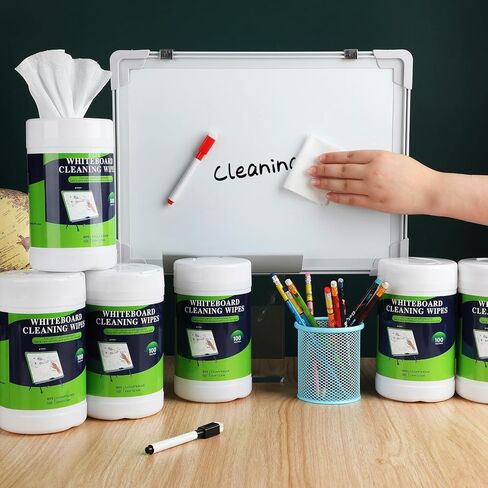 12 Pack Dry Erase Wipes 1200 Pcs Whiteboard Cleaning Wipes Wet Whiteboard Cleaner Teacher Supplies for Cleaning Markers Home Classroom School Office, 100 Per Canister in Saudi Arabia