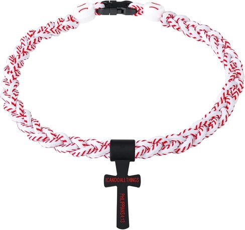 قلادة بيسبول مع قلادة متقاطعة الأزياء ثلاثة مصفرة على حبل الحبل التصميم لأعصار للرياضة فكرة هدية الحفلات للبيسبول ، 18 بوصة in Kuwait