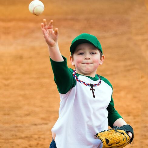قلادة بيسبول مع قلادة متقاطعة الأزياء ثلاثة مصفرة على حبل الحبل التصميم لأعصار للرياضة فكرة هدية الحفلات للبيسبول ، 18 بوصة in Kuwait