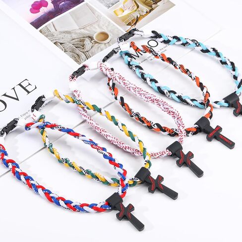 قلادة بيسبول مع قلادة متقاطعة الأزياء ثلاثة مصفرة على حبل الحبل التصميم لأعصار للرياضة فكرة هدية الحفلات للبيسبول ، 18 بوصة in Kuwait