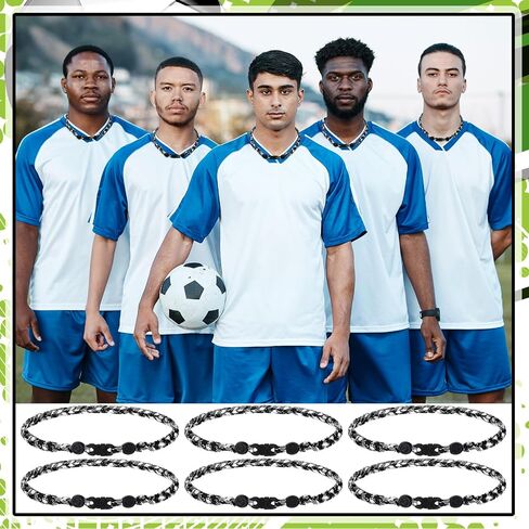 12 Sets Soccer Team Gift Rope Necklaces Soccer Team Necklaces Gift Bulk with Inspirational Card Adjustable Braided Cord Bracelet Sports String Accessories for Men Women Braided Presents in Saudi Arabia
