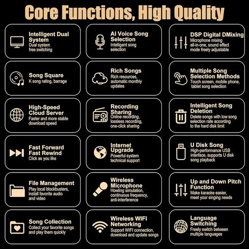 جديد KK & H الصيني Karaoke Machine 19.5 بوصة LED LED شاشة تعمل باللمس السعة المحترفة ميكروفون لاسلكي مع تأثير سحابة التحديث تنزيل الأغاني المنزل حفلة كاريوكي in Kuwait
