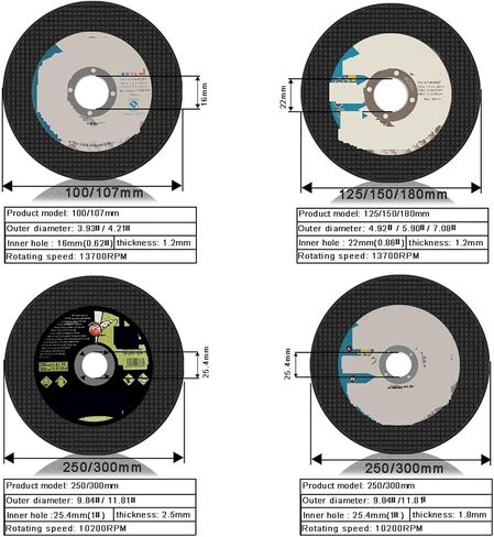 Cutting disc 75/125/125/150/180/250/300mm Metal Grinding Disc Resin Cutting Wheel Angle Grinder Ultrathin Bladeing for Metal Iron Stainles Steel(20pc,115mm) in Saudi Arabia