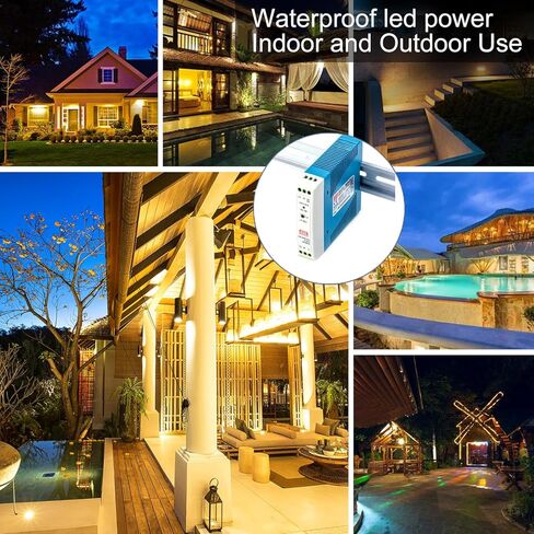 MDR-20-12 DIN Rail Power Supply, 12V 1.67A 20W, Universal AC Input, Built-in DC OK Signal, <0.75W Standby, UL Certified, for Industrial Automation in Kuwait