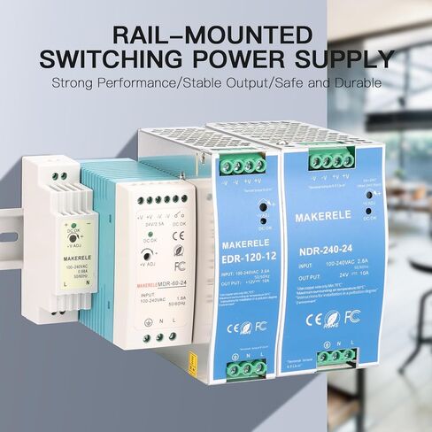 MK-SMPS-DR15-12 15W DR AC إلى DC Slim Din Rail Supply ، AC 100V-240V إلى DC 12V Switching Supply ، مع حماية الحمل الزائد in Kuwait